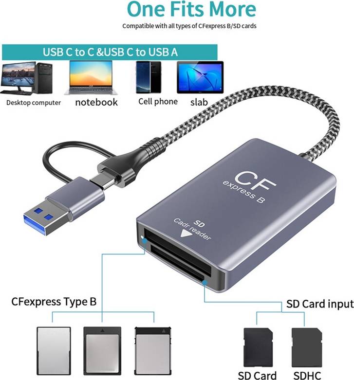 Tauoh 2 In 1 Express Type B SD Card Reader