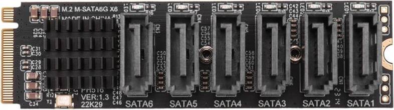 Exogio M.2 MKEY PCI-E Riser Card ASM1166