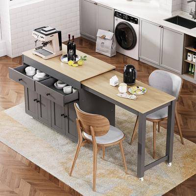 Rolling kitchen island Chichoice Extendable Rolling Kitchen Island with Dining Table