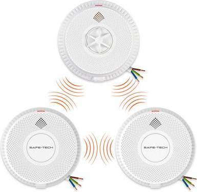 Interlinked smoke and heat alarms Safe-Tech Mains Powered Interlinked Smoke Heat Alarm Kit