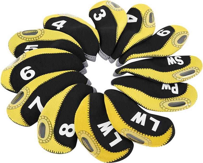 Golf Iron Headcover Set Yellow