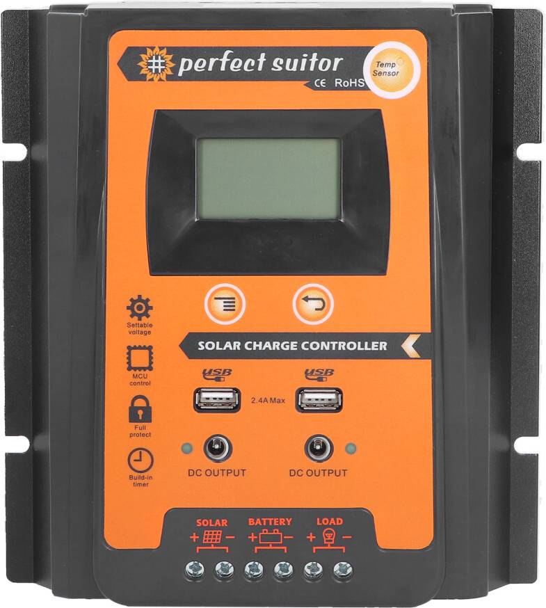 Smart Solcellecontroller Dobbelt USB-Port LCD Display