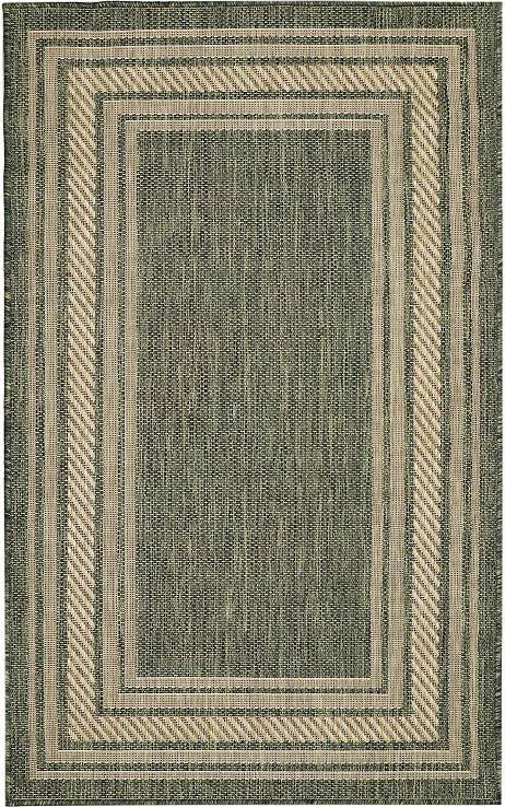 Nourison Loomed Polypropylene Rectangular Area Rug 4 x 6 ft Green