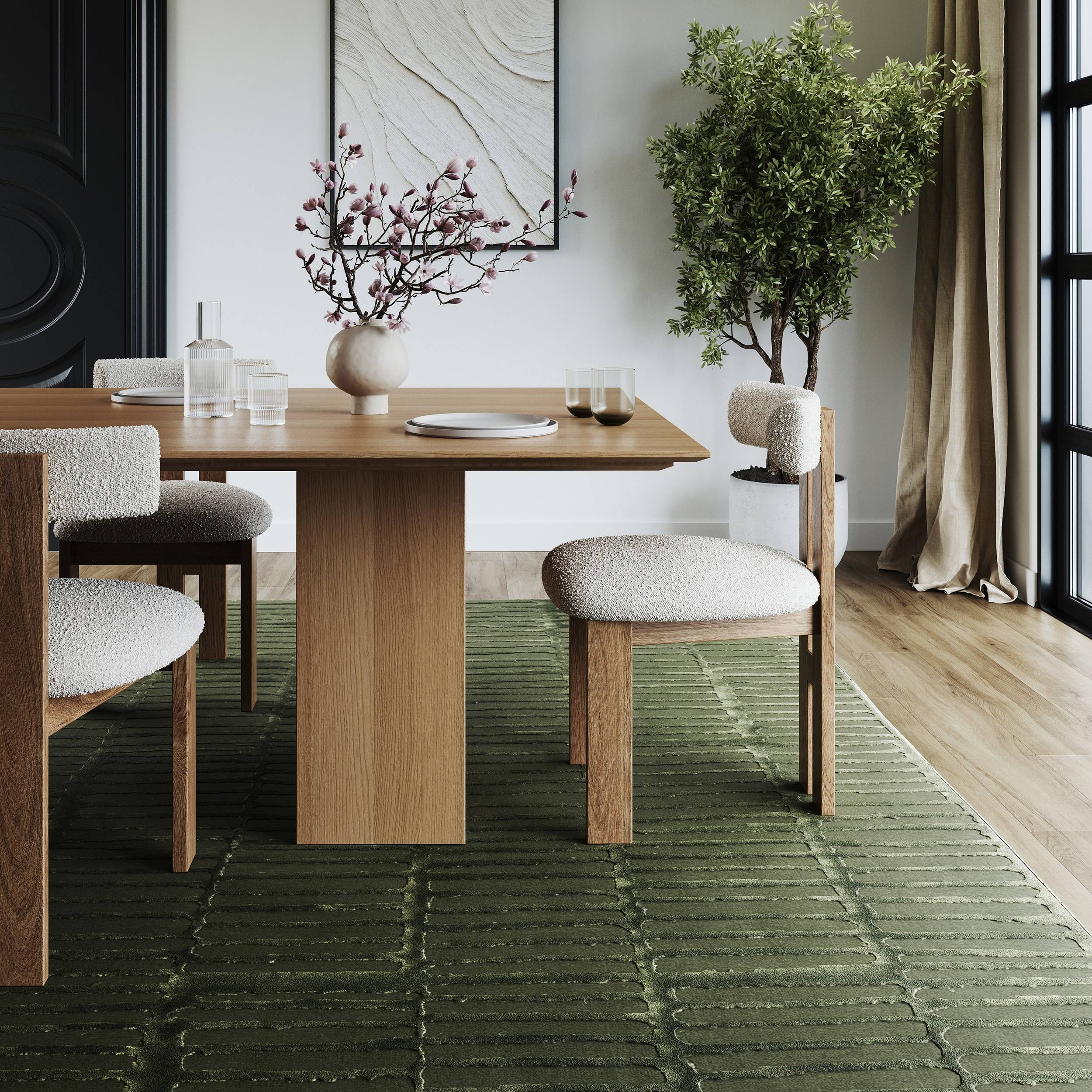 Nuloom Kailani Geometric Machine Washable Area Rug 9ft x 12ft Green