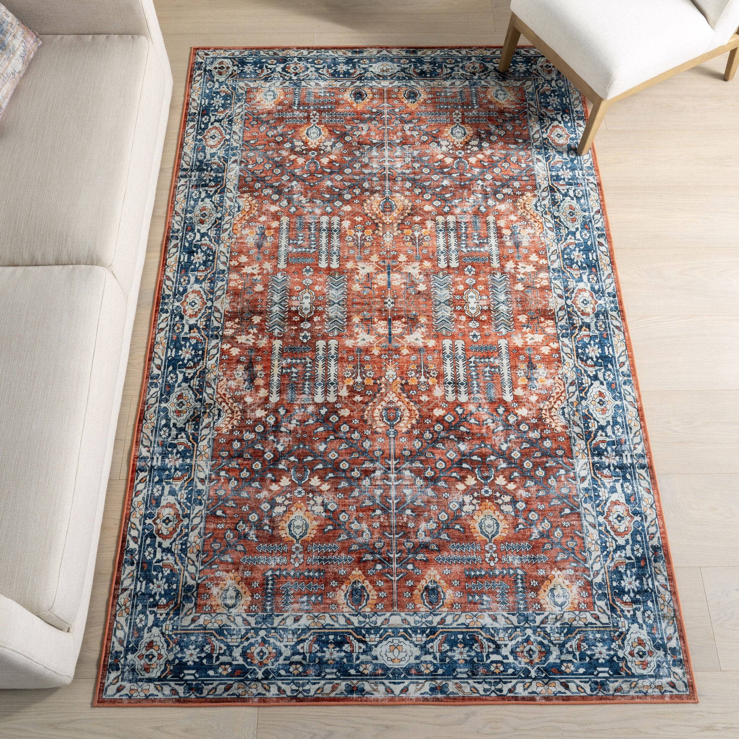 Nuloom Lavinia Smart Plus SplashGuard 8ft x 10ft Area Rug Red