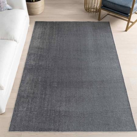 Nuloom Argelia Solid Machine Washable Area Rug Gray