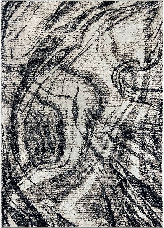 World Rug Gallery Distressed Abstract Area Black