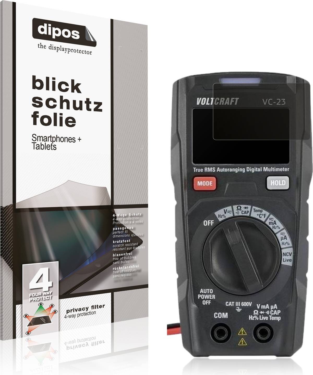 Dipos Voltcraft VC191 Privacy Filter Screen Protector