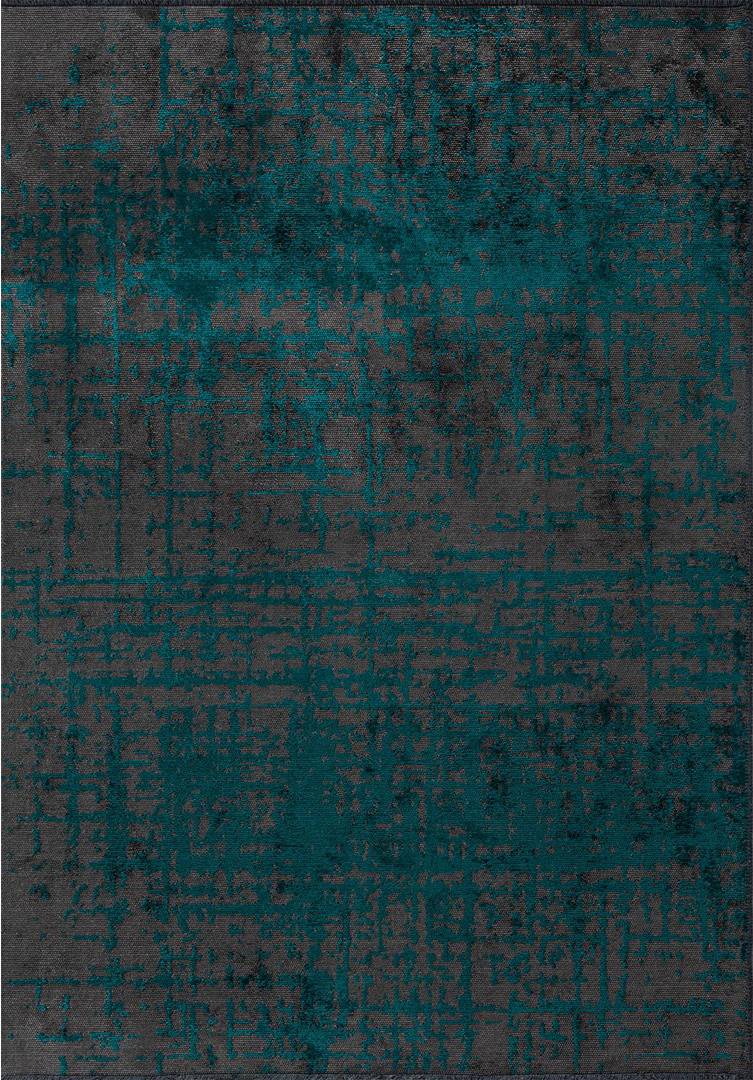 Ivy Bronx Abstract Area Rug Hand Loom Using Cotton Polyester Blue
