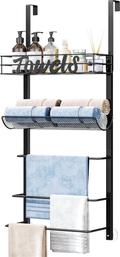 Towel rail over door Over Door Towel Rack 5 Tier