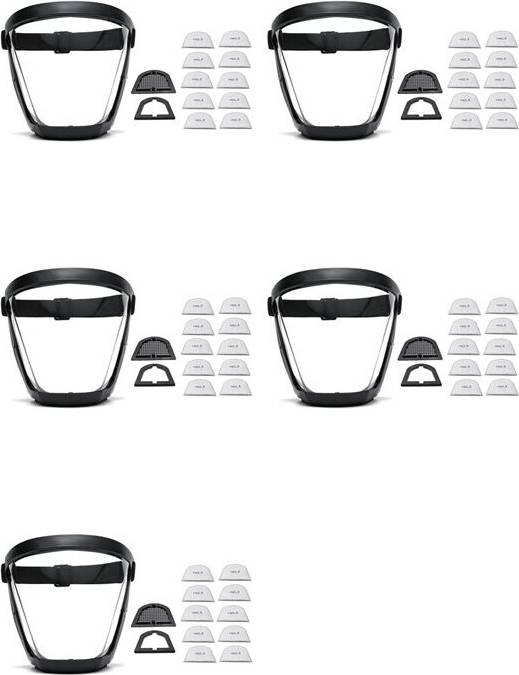 Kepptory Work Protection Mask Full Face Protector Shield Transparent Facial Protector - Black