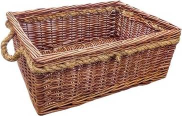 RED HAMPER Cheltenham Rope Handle Wicker Basket