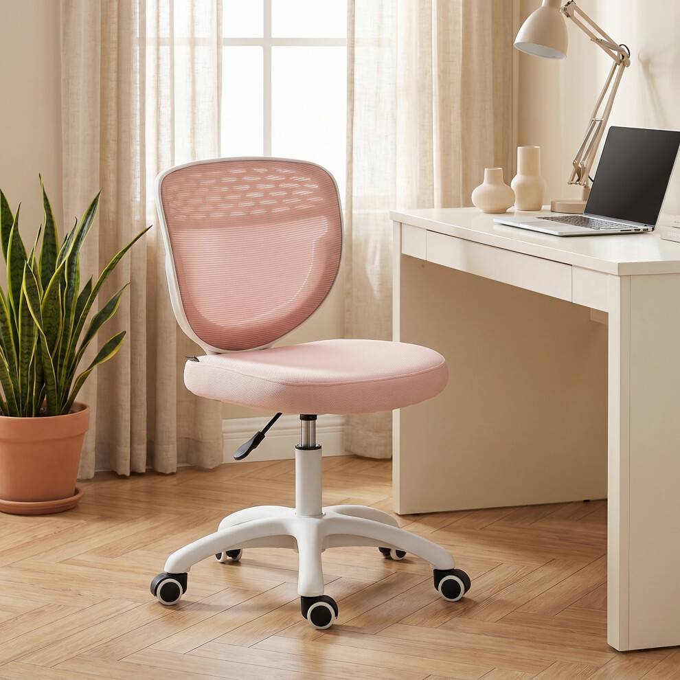 Homcom Armless Pink Office Chair