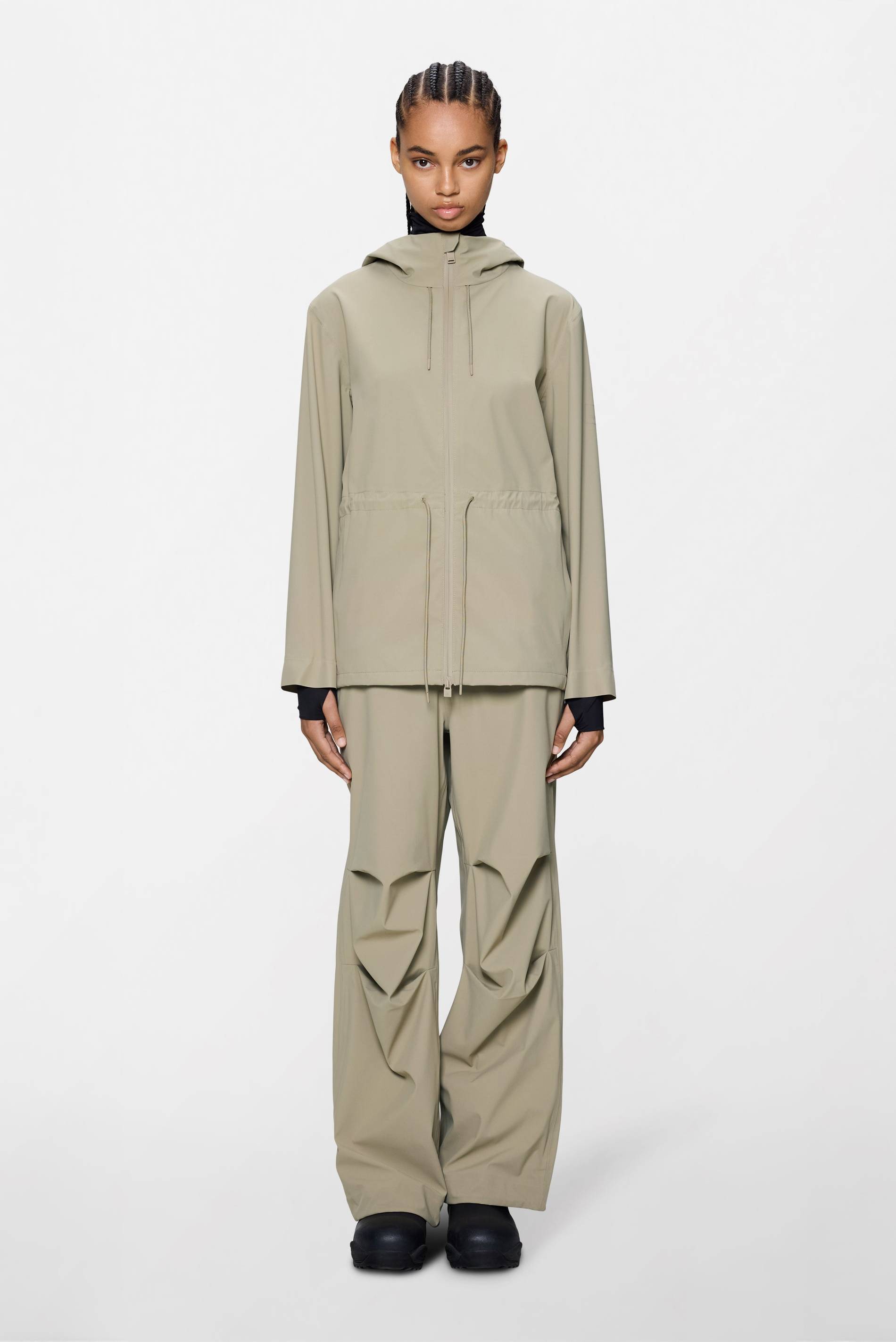 Rains Suva Hardshell String Jacket - Beige