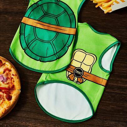Shein Cartoon Turtle Shell Print Pet Vest