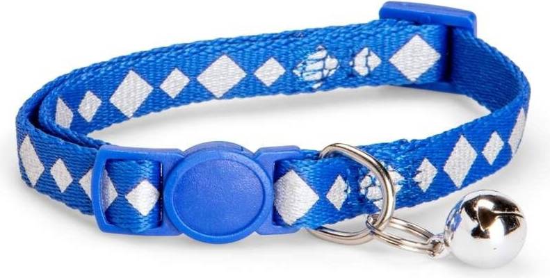 Basic Cat Reflective Check Halsband Blå