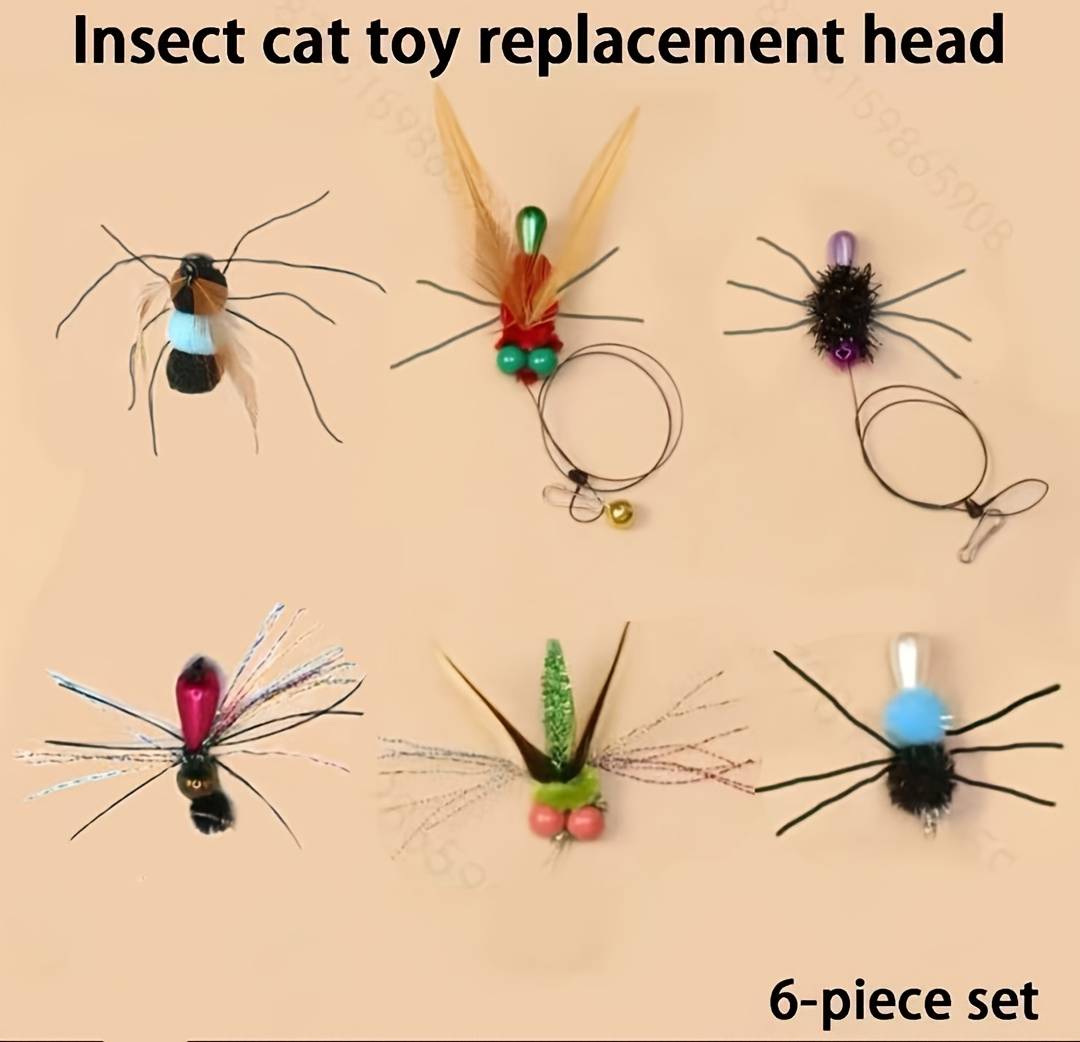 Temu Simulation Flying Insect Reptile Bug Cat Teaser Wand