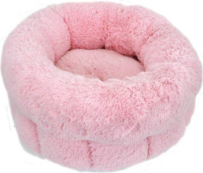Dogman Kattbädd Rosa Plysch Rund