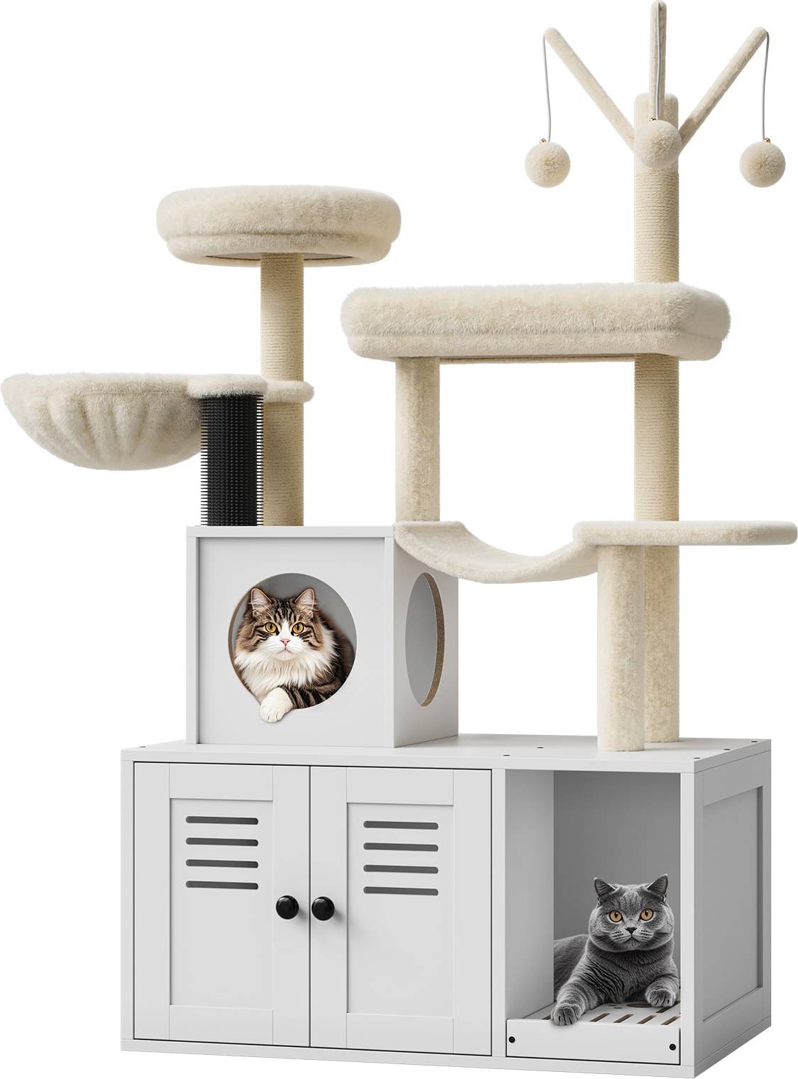 Litter box cat tree Lowe's 55.1 Inch Cat Tree with Litter Box