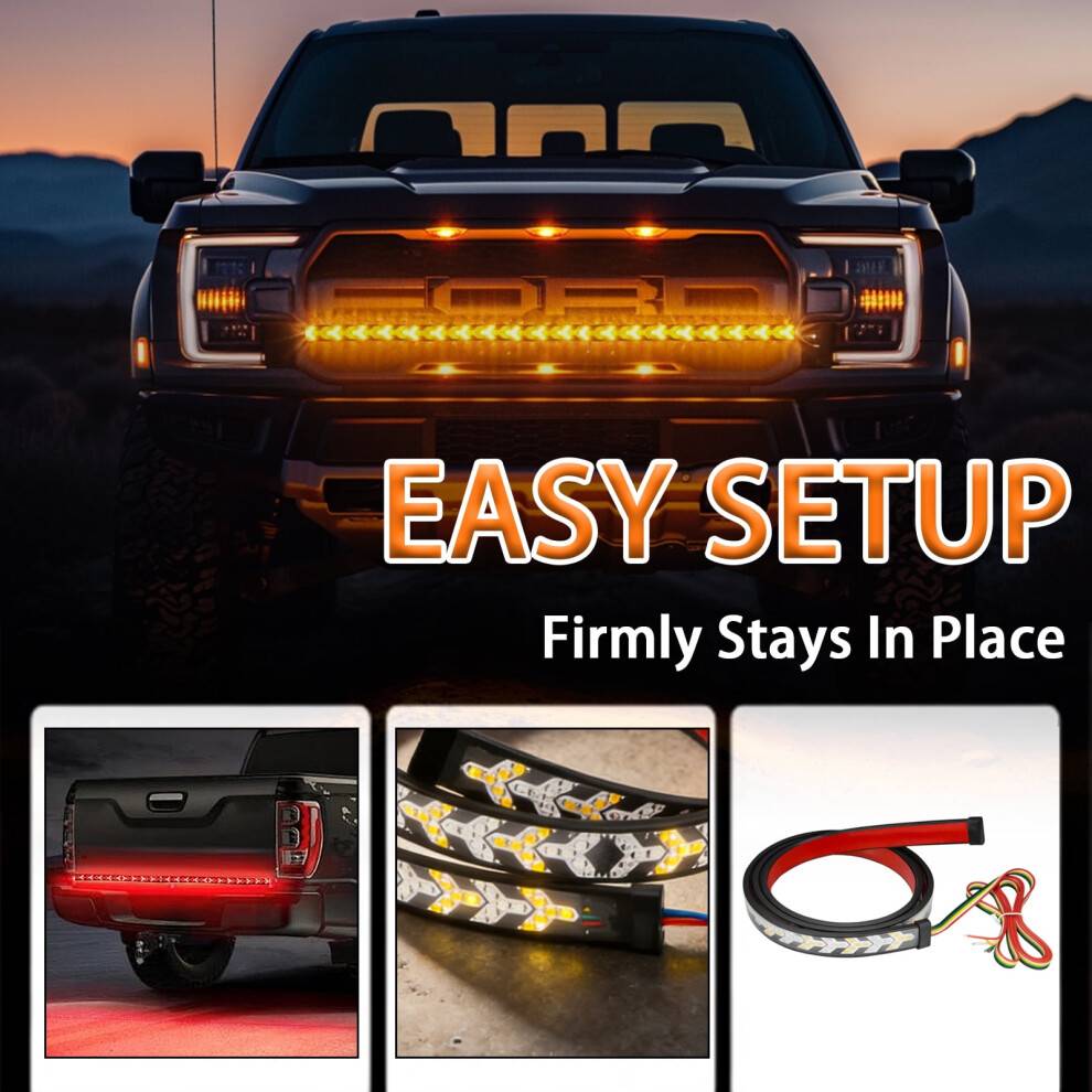 LED Light Bar with Sequential Turn Brake Reverse Signals