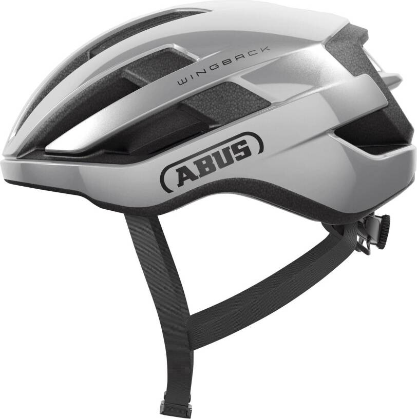 ABUS WingBack Racing Bicycle Helmet Silver Size M