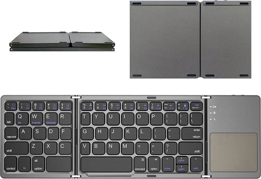 Portable Foldable Bluetooth Keyboard with Touchpad