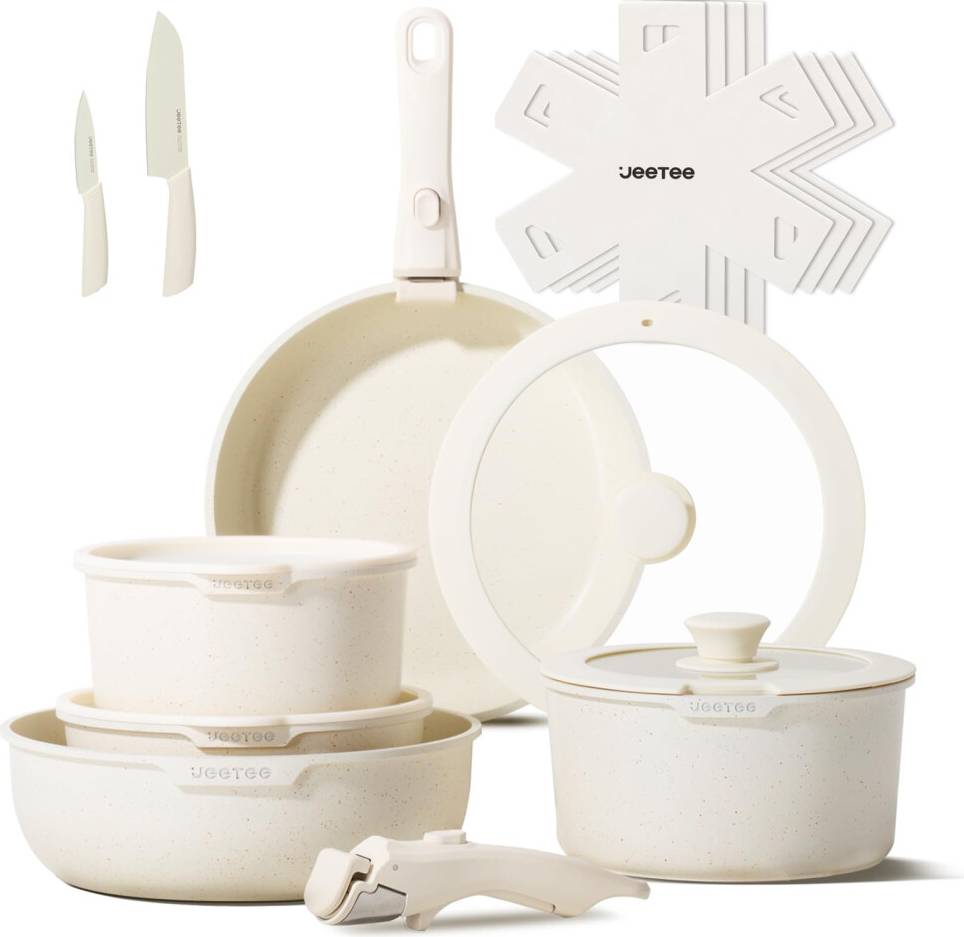 Jeetee Pots and Pans 17pcs Kitchen Set Cookware Set