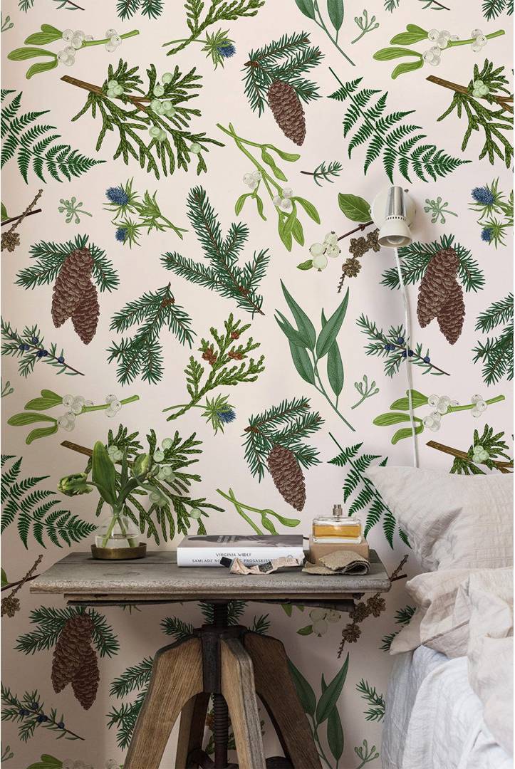 Union Rustic Calum Matte Mural Green