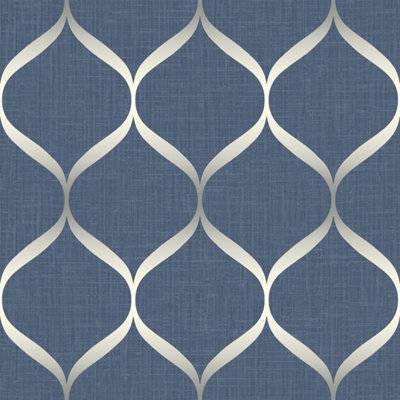 Wallquest Pear Tree Trellis Geometric Wallpaper