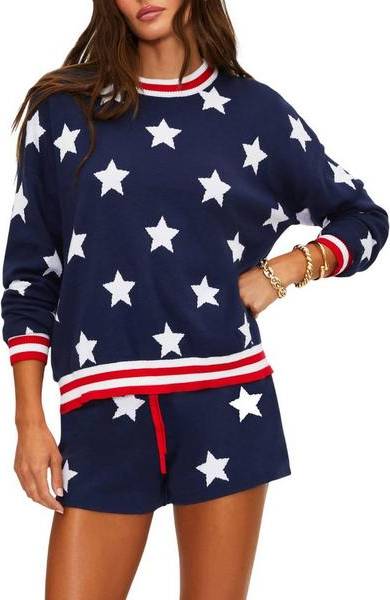 Beach Riot Pullover Sweater Cal Small Twilight Stars