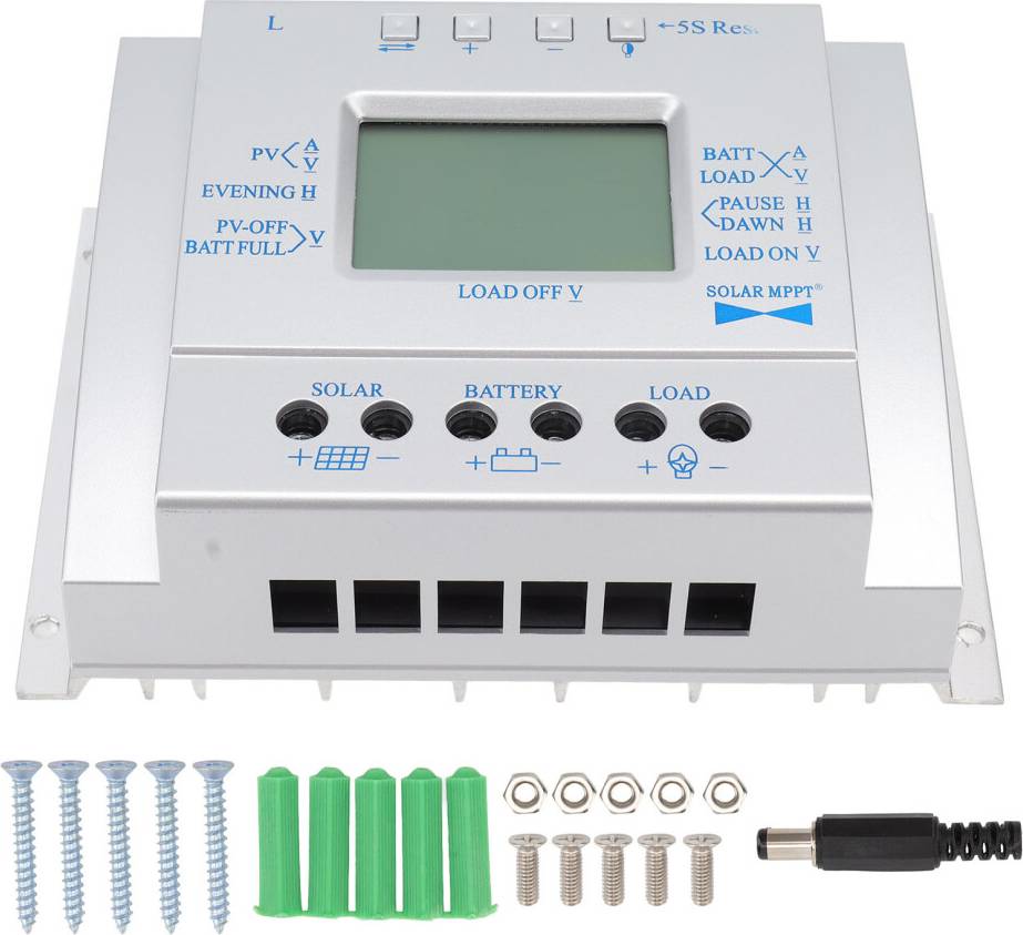 Solcelle MPPT Controller Multibeskyttelsesladecontroller LCD