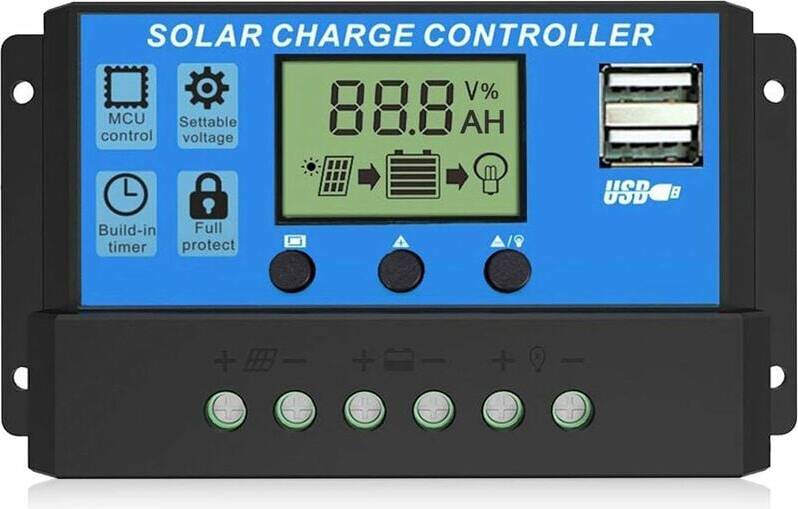 Solar Charge Controller Adjustable LCD Display