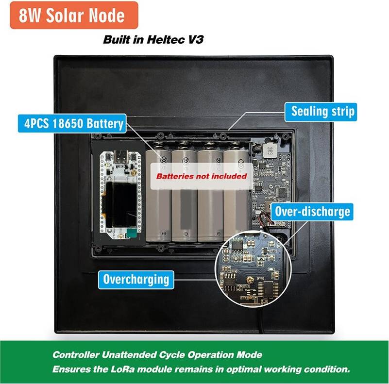 8W Meshtastic Solar Panel Heltec V3 LoRa Node