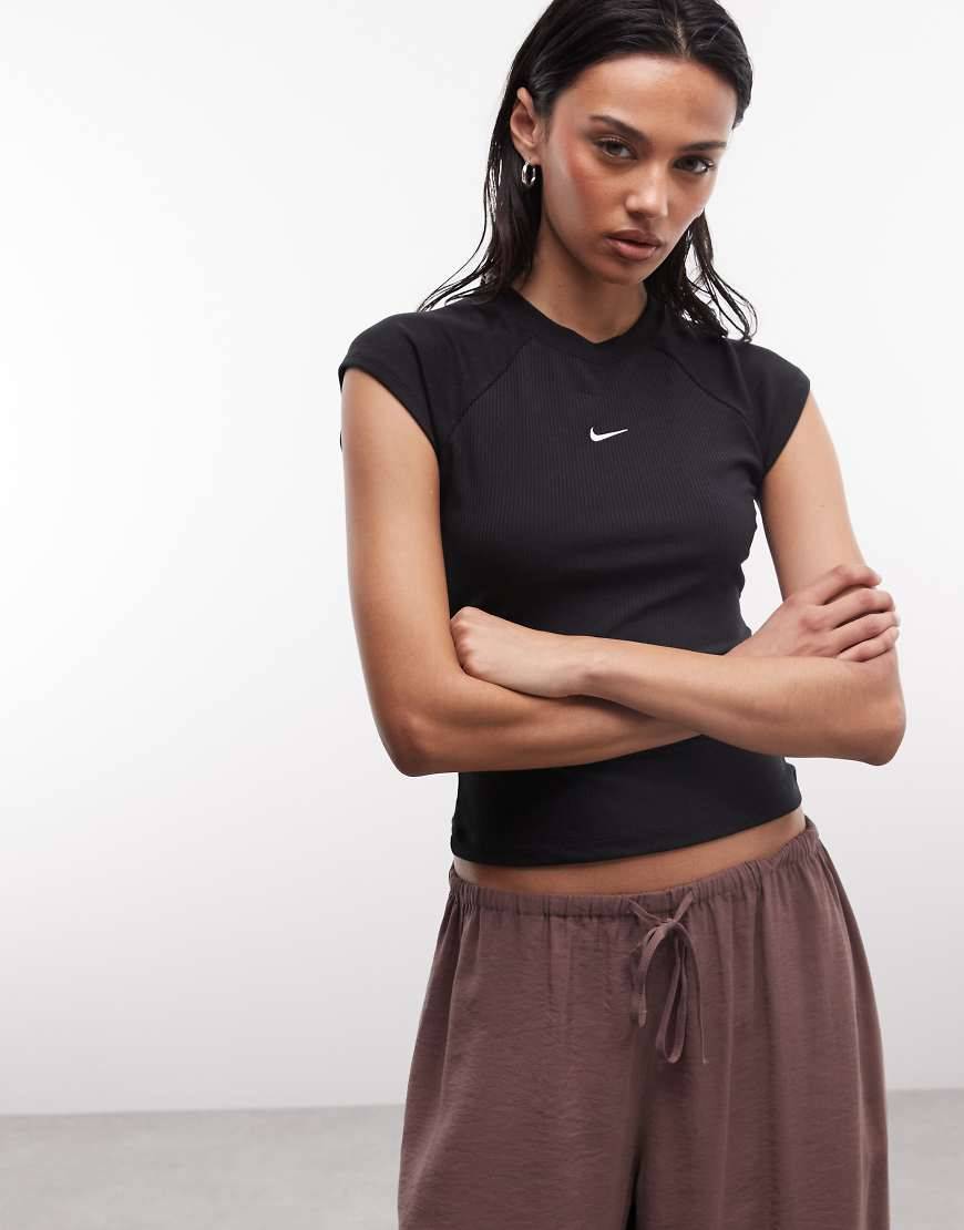 Nike Chill Ribbstickad Topp - Svart