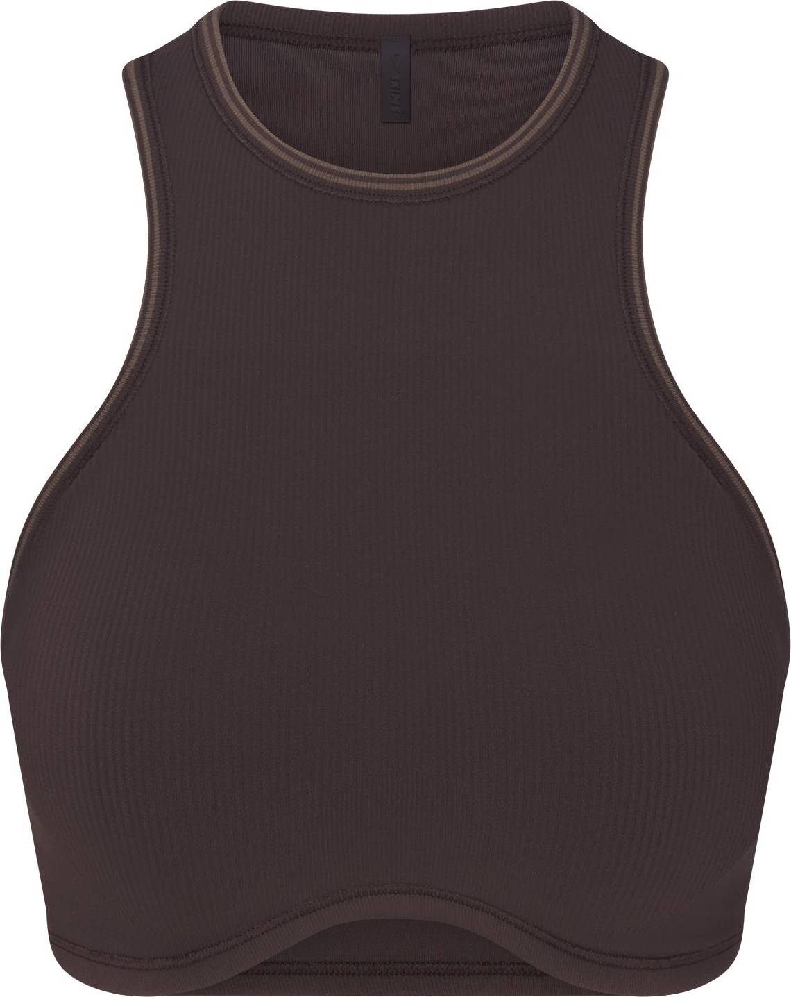 SKIMS Racer Front Bra Phoenix Ribbed Seamless - Deep Neutral