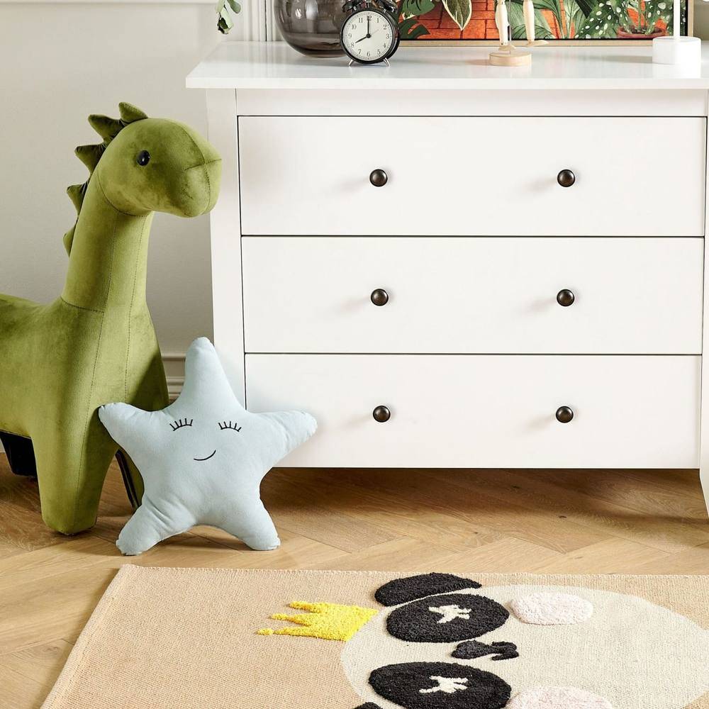 Wyld Coco Panda Kids Area Rug Beige
