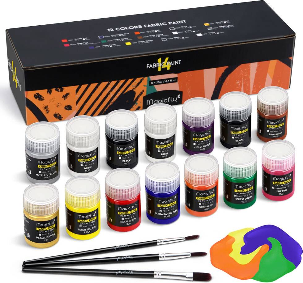 Fabric paint for clothes Magicfly Soft Fabric Paint Set 14 Colours