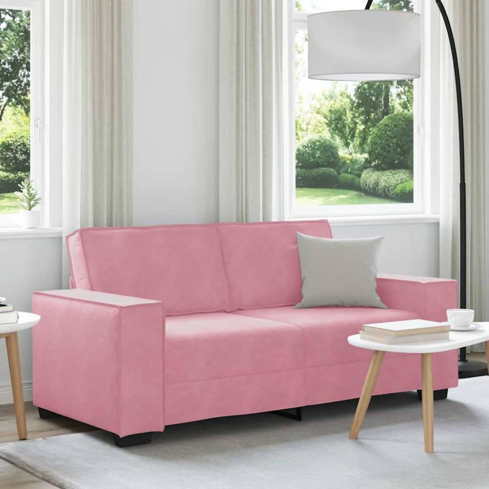 vidaXL 2-Sits Rosa Sammet