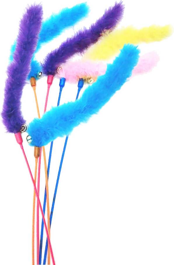 Totority 6Pcs Assorted Color Cat Teasing Sticks