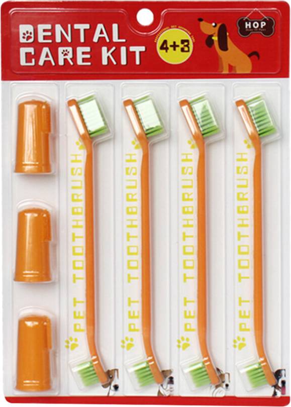 Solustre Pet Toothbrush Set Finger For Dogs Kit