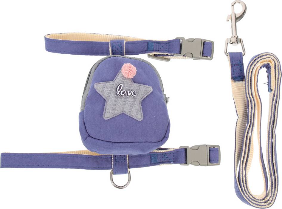 Inoomp 3Pcs Breathable Blue Cat Harness Adjustable Leash Rabbit