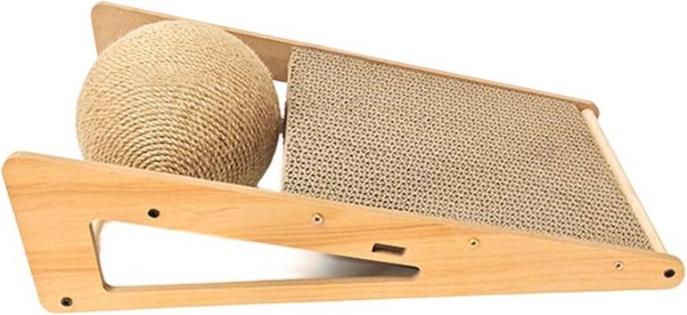 Typecat Triangular Cat Scratching Post with Cat Bed