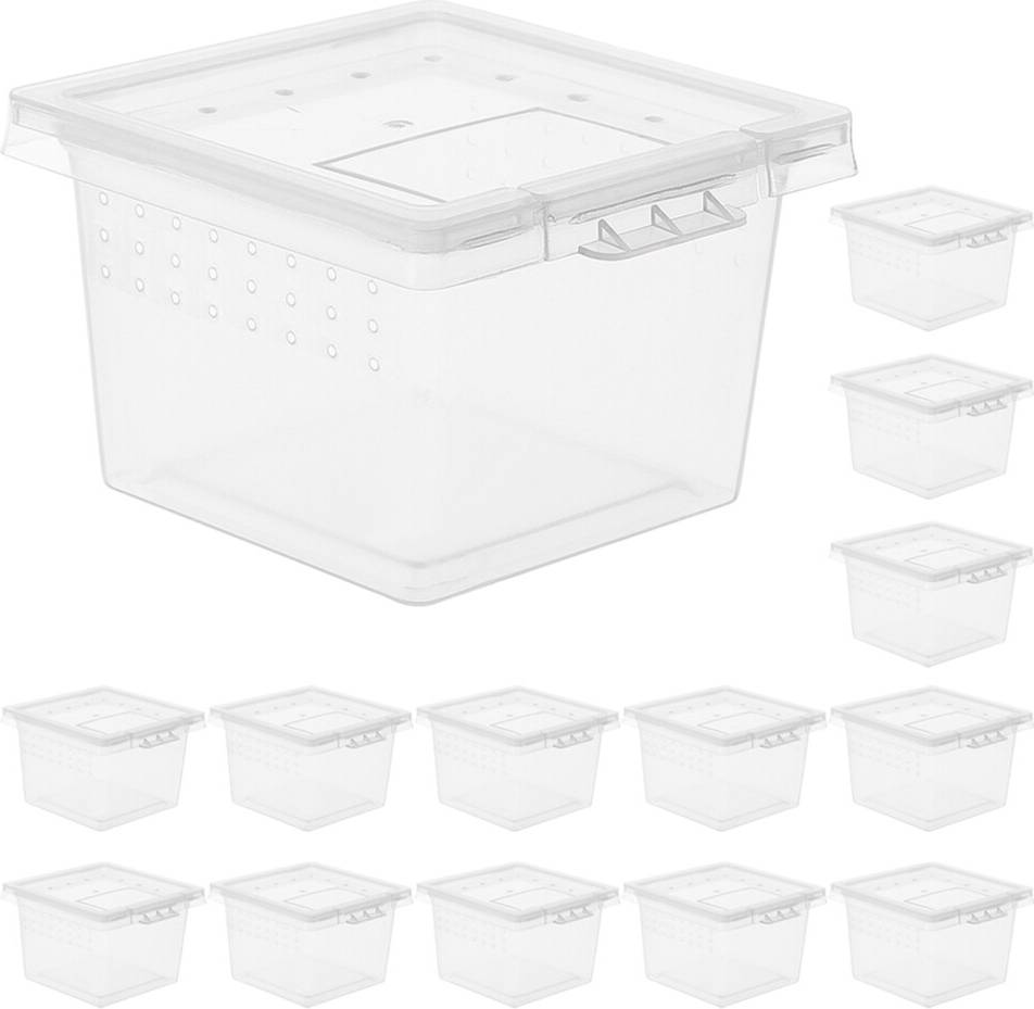 Happyyami 20pcs Plastic Tank Rectangular For Reptile Breeding