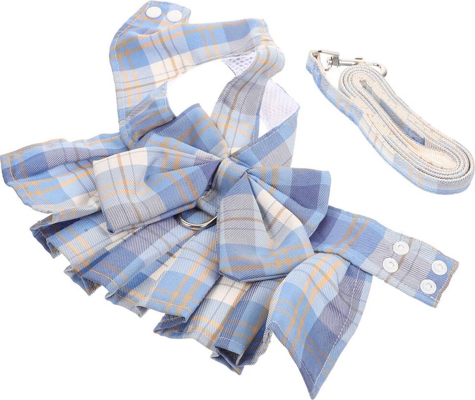 Inoomp 3Pcs Sky-Blue Rabbit Leash Harness Set