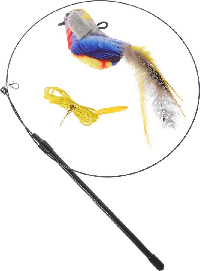 Ohphcall 3Sets Assorted Color Plush Cat Teasing Sticks