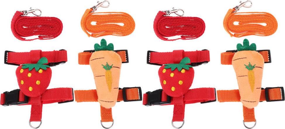 VILLCASE 12 Pcs Adjustable Bunny Rabbit Harness Leash Set