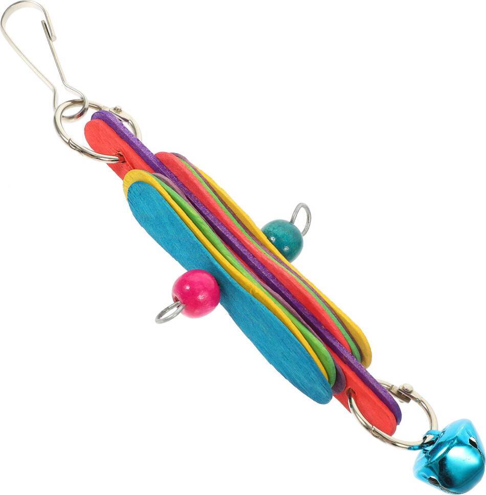 Inoomp Pet Parrot Chewing Toy Colorful Rotating Flower Blocks