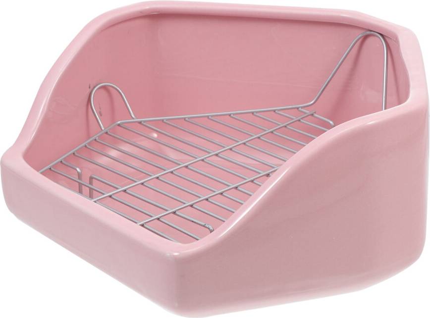 Ohphcall Pink Weighted Ceramic Rabbit Potty Toilet Tray