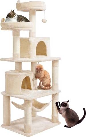 Yaheetech Multi-Level Cat Tree Tower 158cm Beige