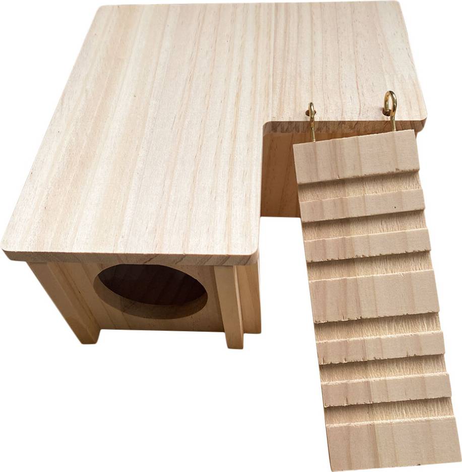 Inoomp 2 Sets Wooden Hamster Hideout Rabbit Castle